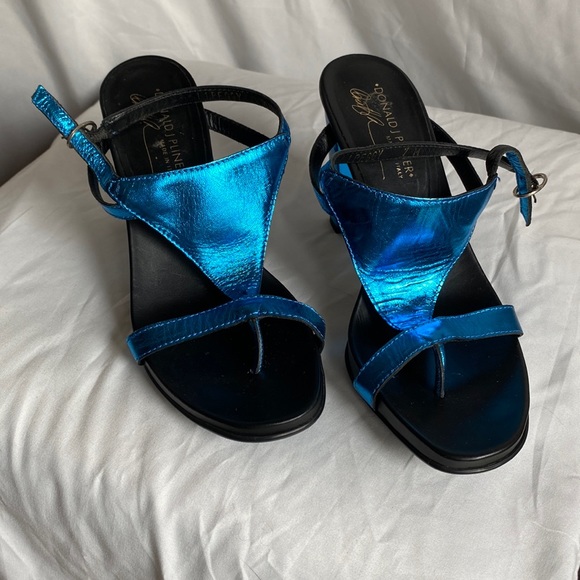 Donald j pliner metallic blue heels - Picture 1 of 8
